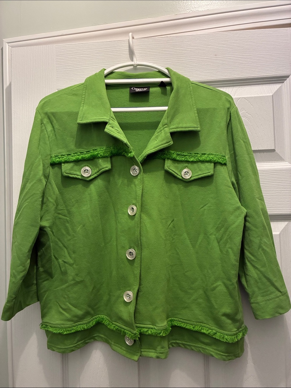 Onque Casuals Bright Green Button-Front Women's Jacket